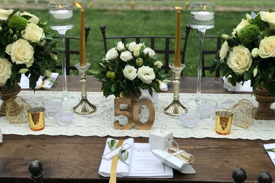 White flower bouquets