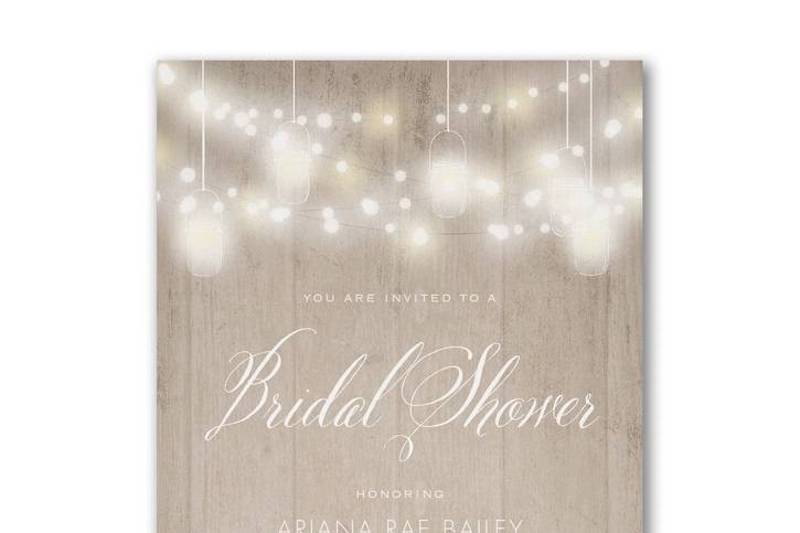 Woodgrain Lights Bridal Shower