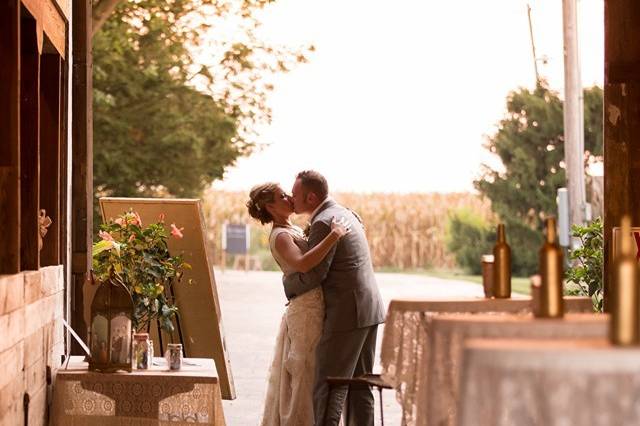 The barn can easily be set up for whatever option you like.  Cocktail hour, dinner, wedding, or evening dancing.....the options are limitless at the 1912 Barn