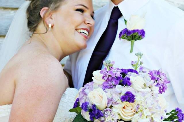 The bride holding her bouquet