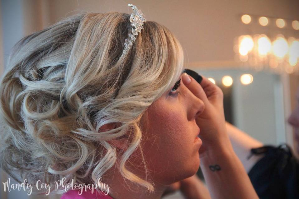 Bride getting ready