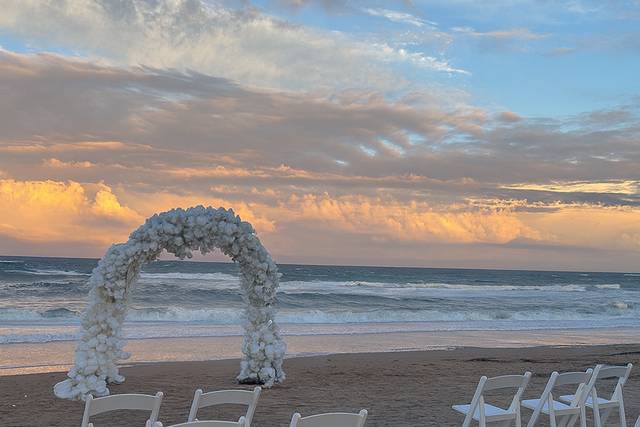 Beach or rooftop wedding