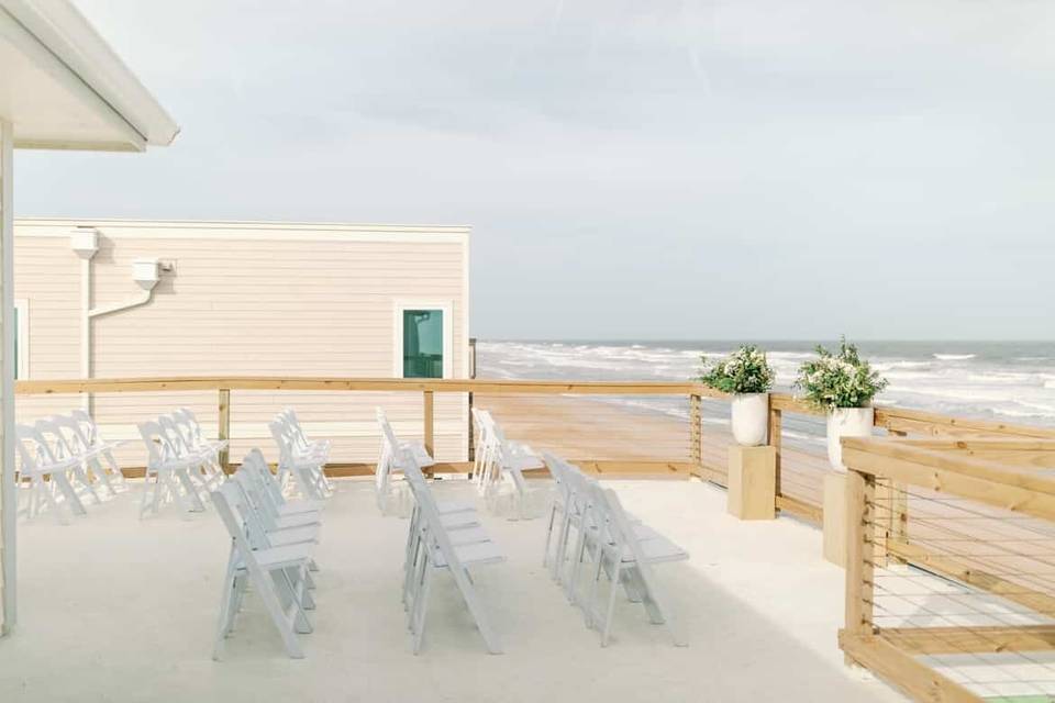 Rooftop wedding set up
