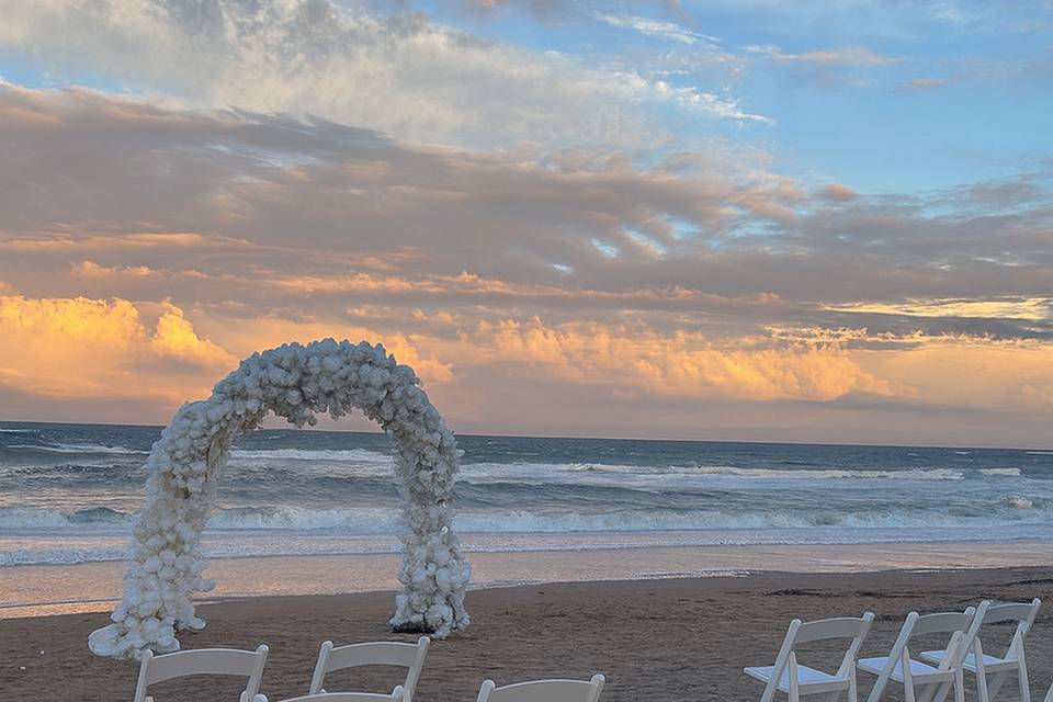 Beach or rooftop wedding