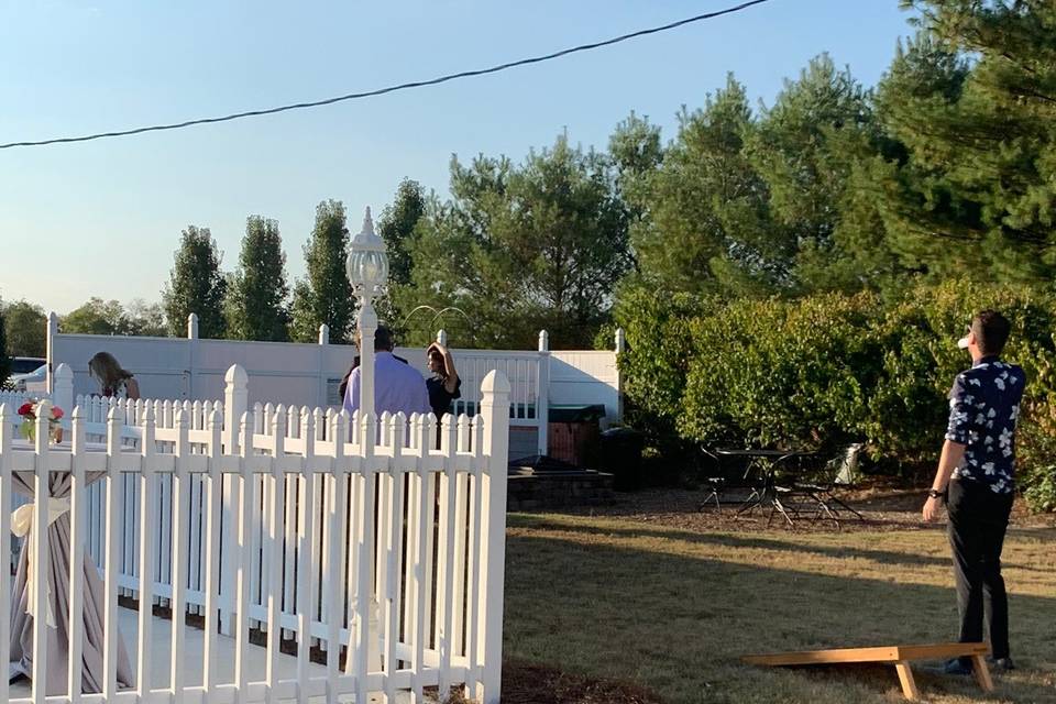 Cornhole and Firepit