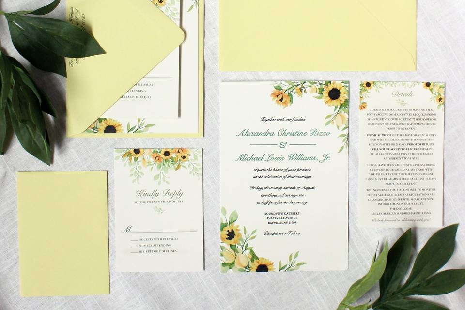 Sunflower wedding suite