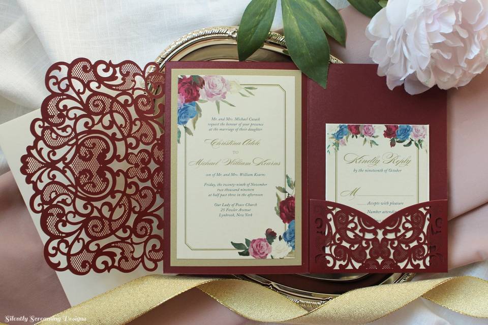 Floral Fall Wedding Invite