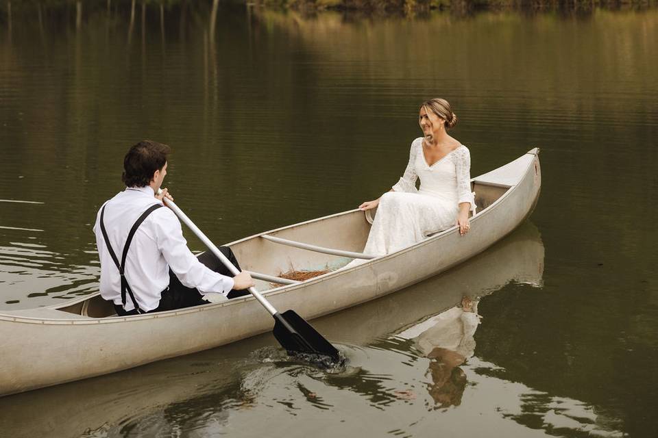 Our lake venues canoes