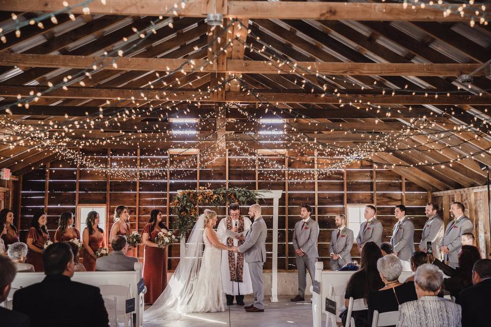 Cozy Indoor Barn Ceremony