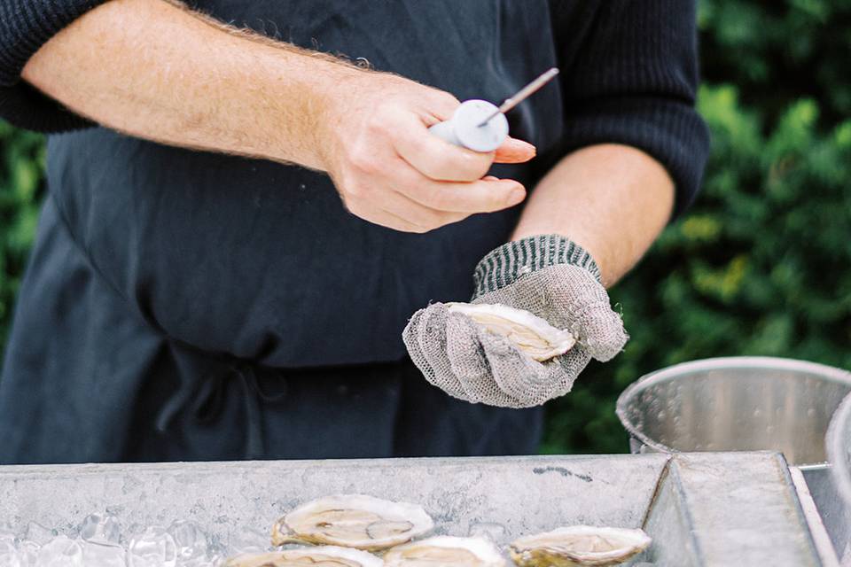 Oyster shucking