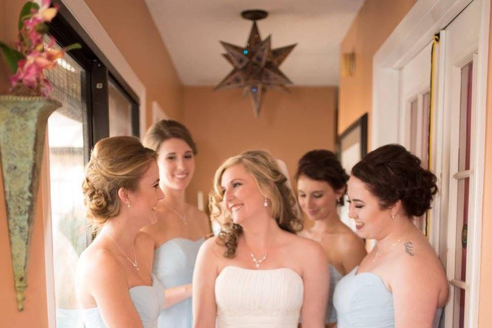 Bride and bridesmaids