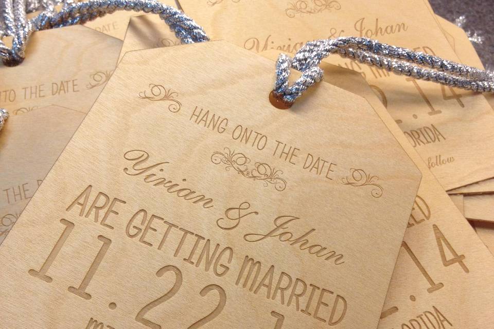 Wood Save the Dates