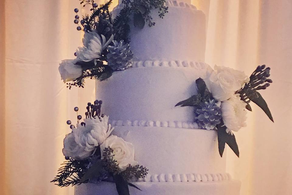 Tiered cake with florals
