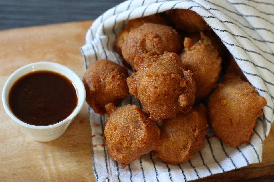Hush puppies with sauce