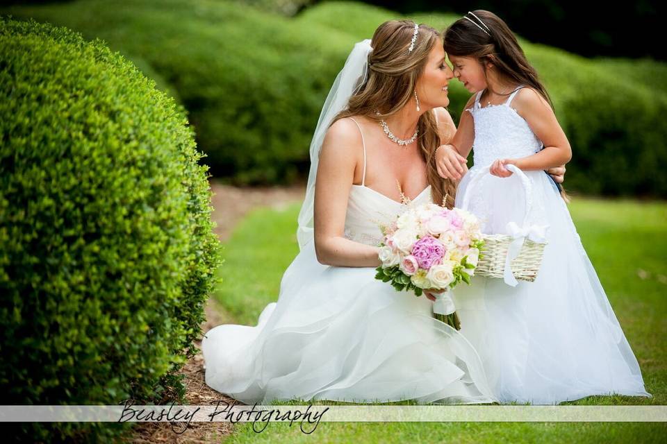 Bride with Flower girl by Beasley Photography Dalton Georgia
