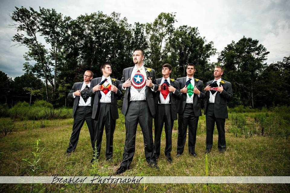 Groomsmen superheros by Beasley Photography Chattanooga Tennessee
