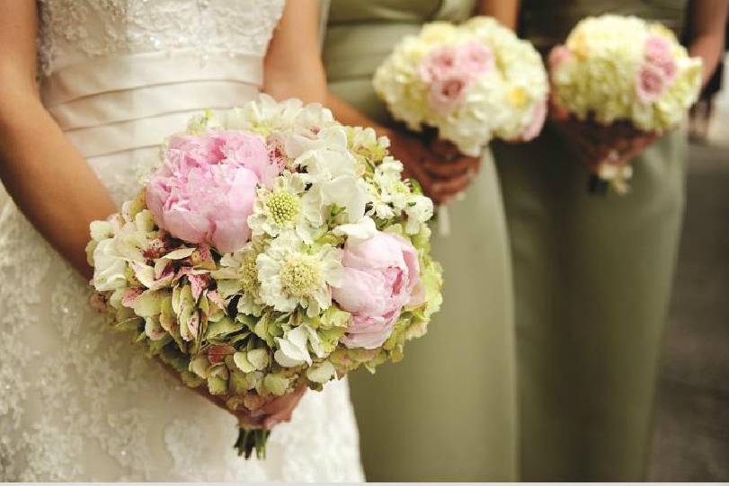 Red and white theme flowers