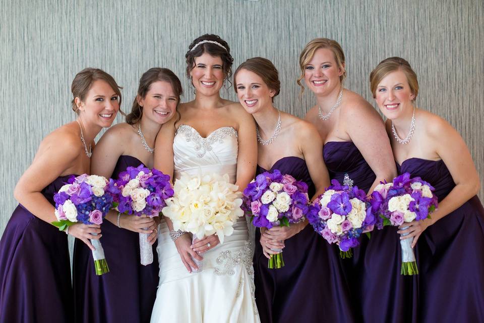 Bride and bridesmaids