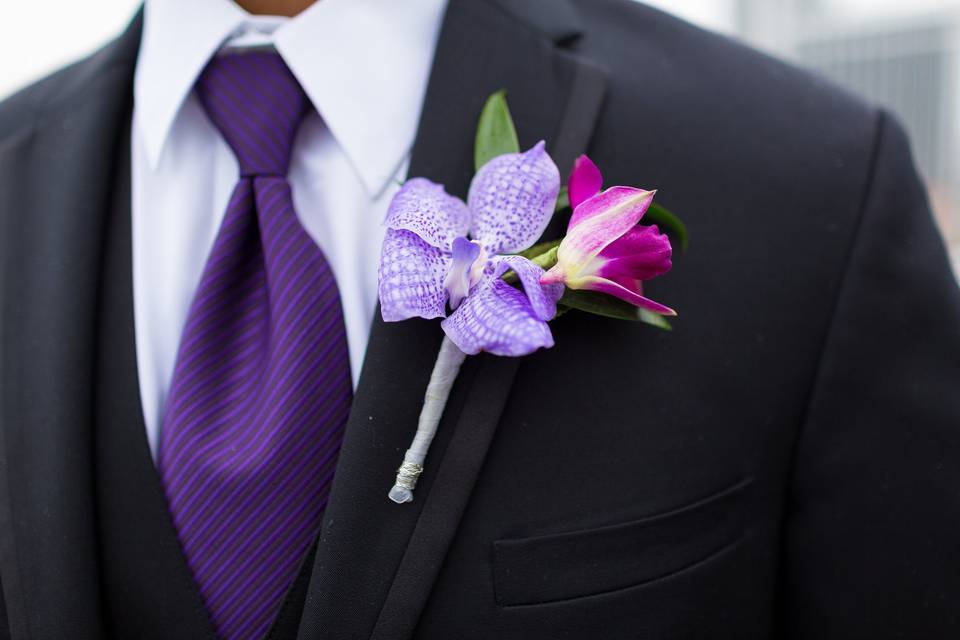 Purple corsage