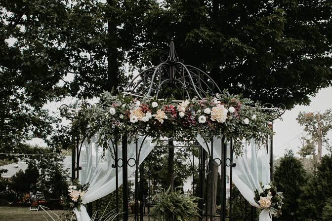 Decorated pergola