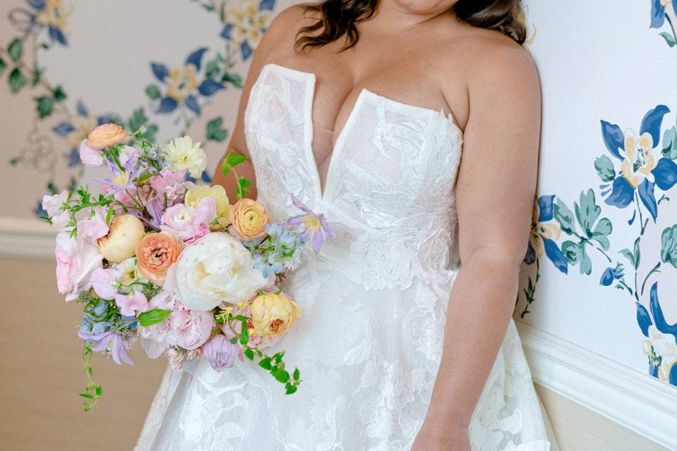 Lush Pastel Bridal Bouquet
