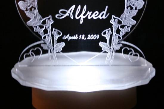 Lighted Personalized Calla Lilly Cake Top