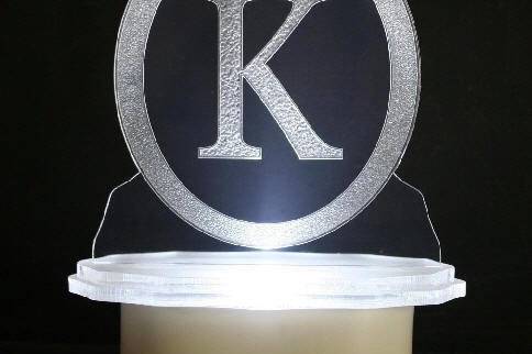 Lighted Oval Monogram Cake Top