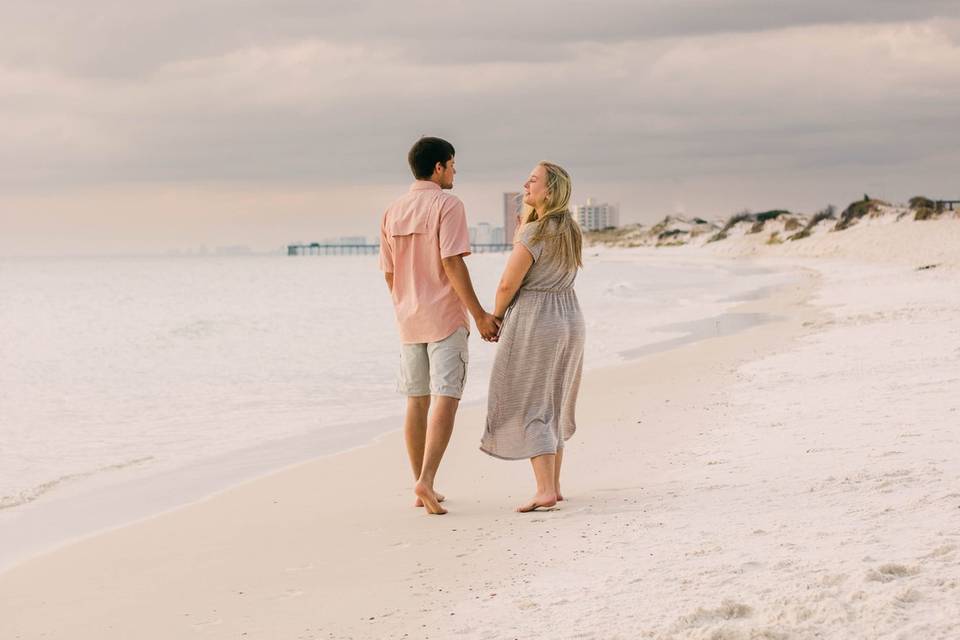 Engagement session on the beach