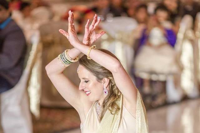 Bride dancing