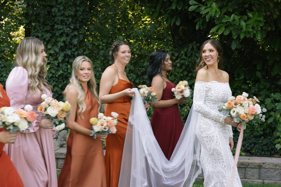 Tonal bridesmaids