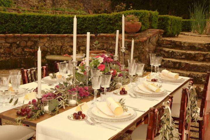 Set up table rustic chic