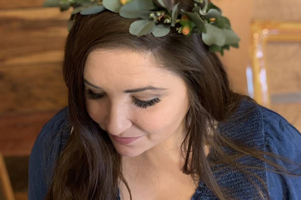 Eucalyptus flower crown