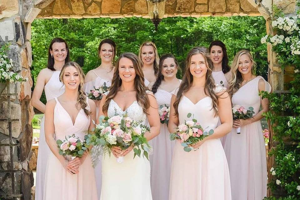 Lovely Bride with her girls