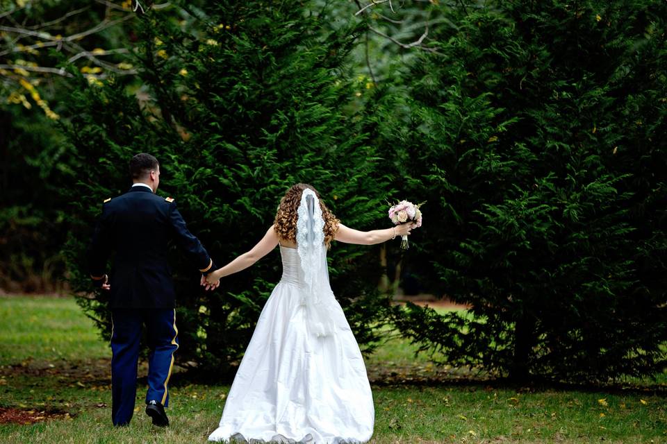 Runaway bride and groom