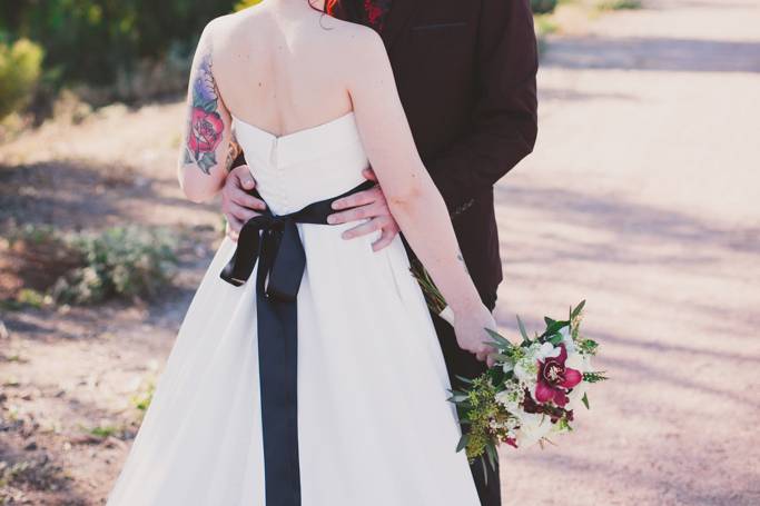 White and burgundy bouquet