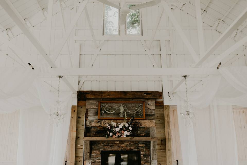 High ceiling and beams
