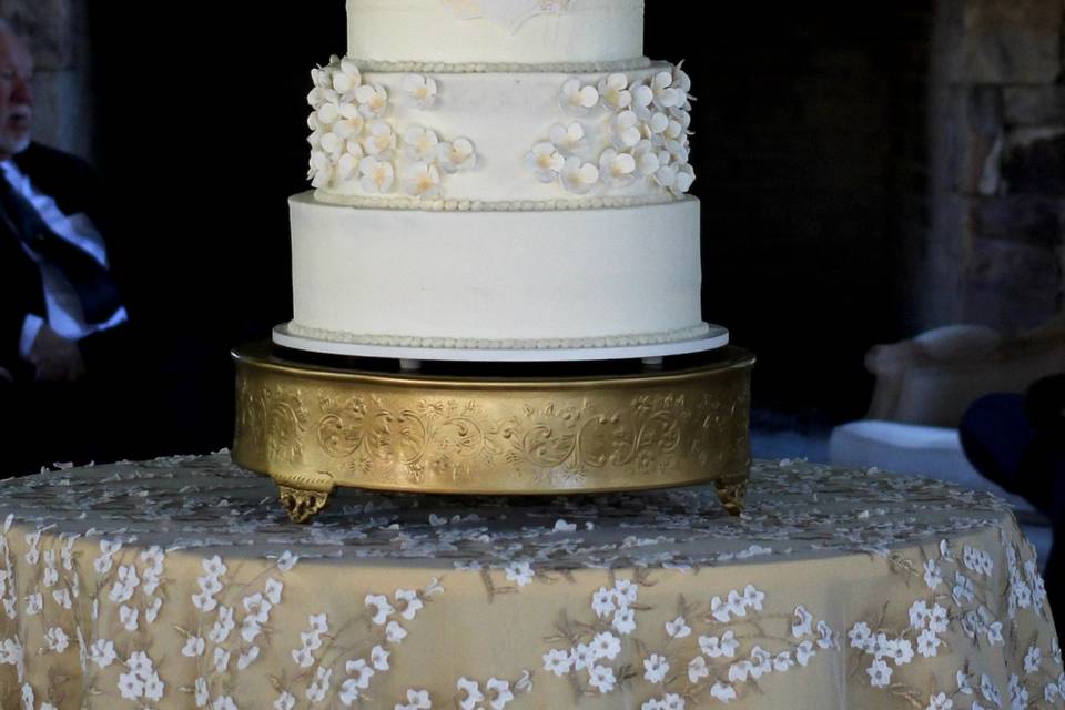 Classic five tier wedding cake