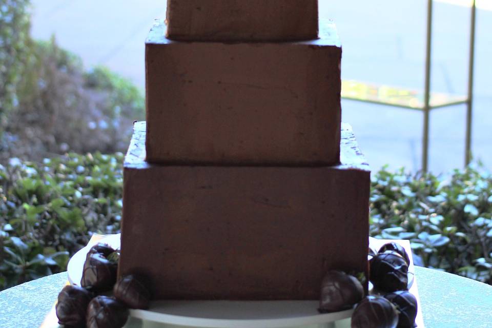 Three tier chocolate cake