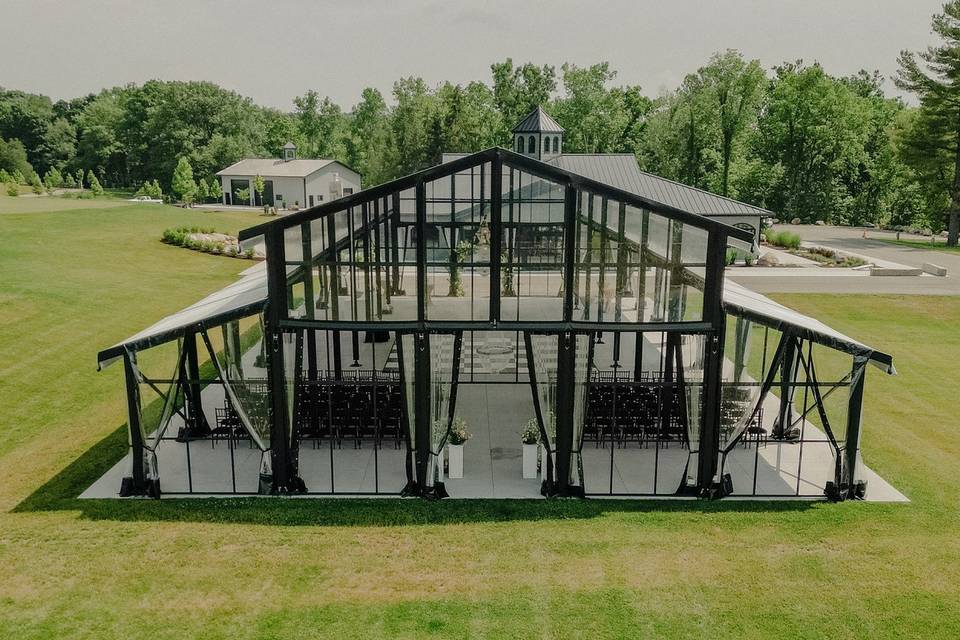 Drone shot of Pavilion
