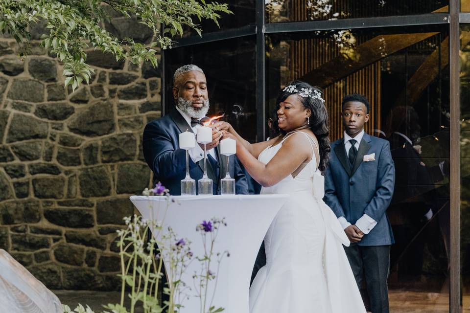 Bride down the aisle