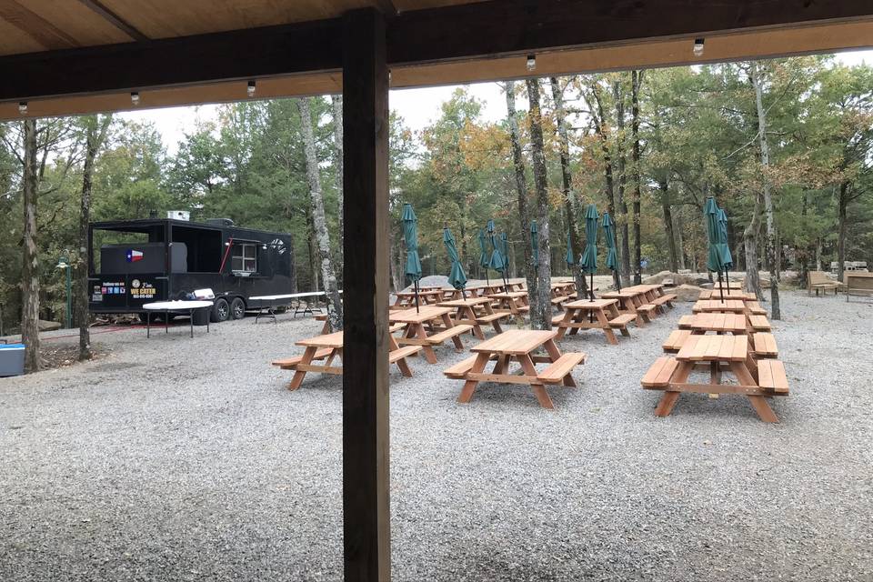 Courtyard and food trailer