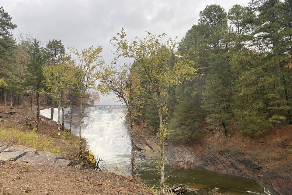 Onsite waterfall!