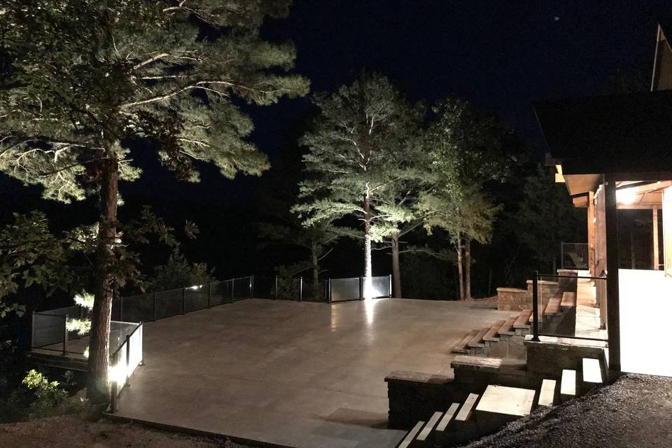 Night view of deck