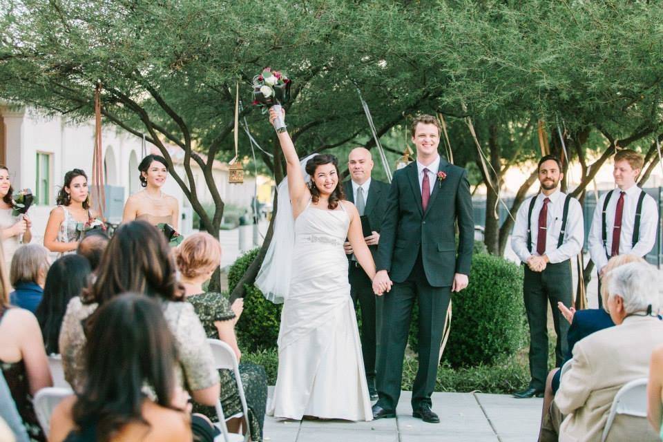 The bride and groom