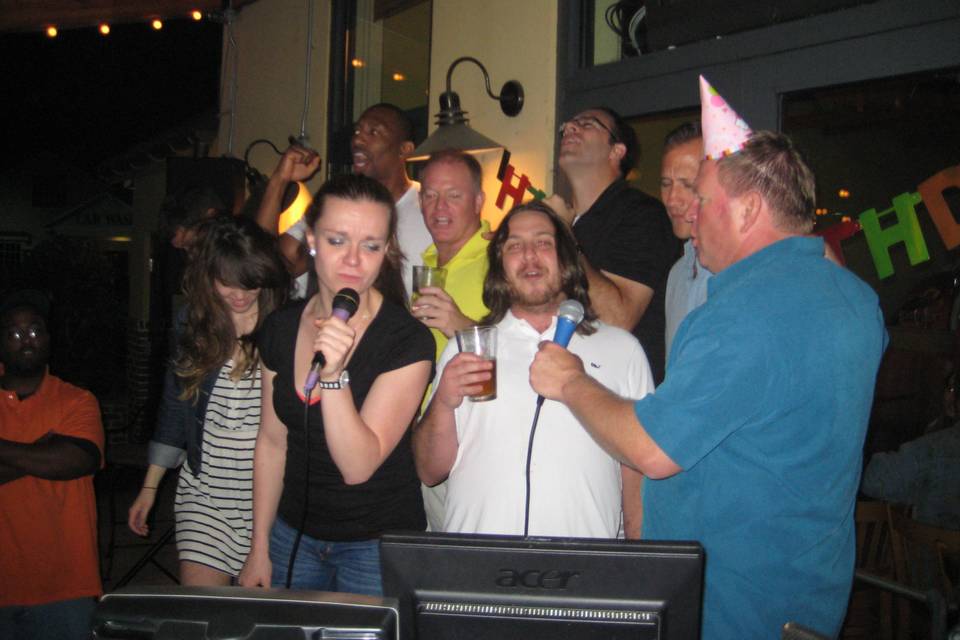 Having a great time singing Karaoke with Music In Motion DJ's.