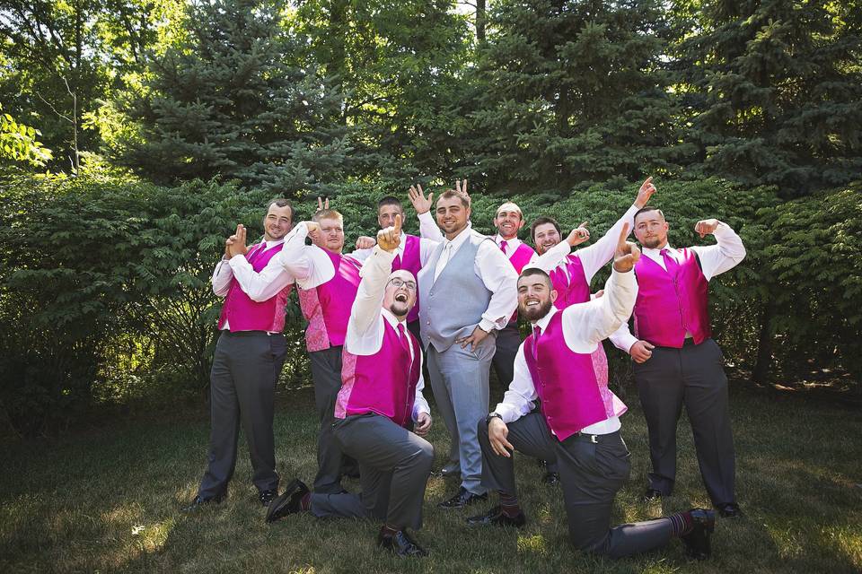 Groom with his groomsmen