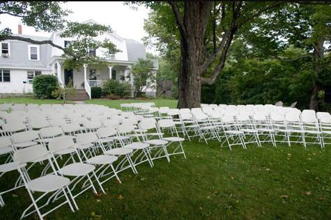 Chairs set-up for outdoor ceremony