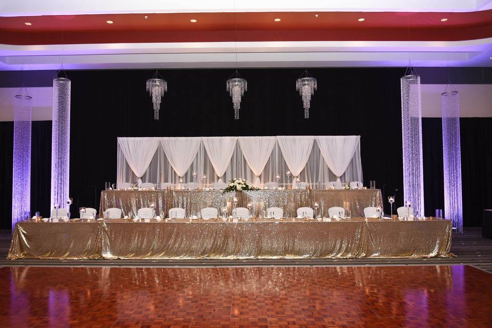 Reception venue head table.