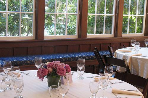 Table set up with centerpiece