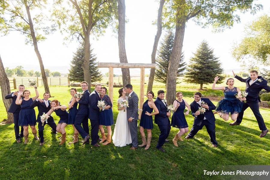 Couple & wedding attendants